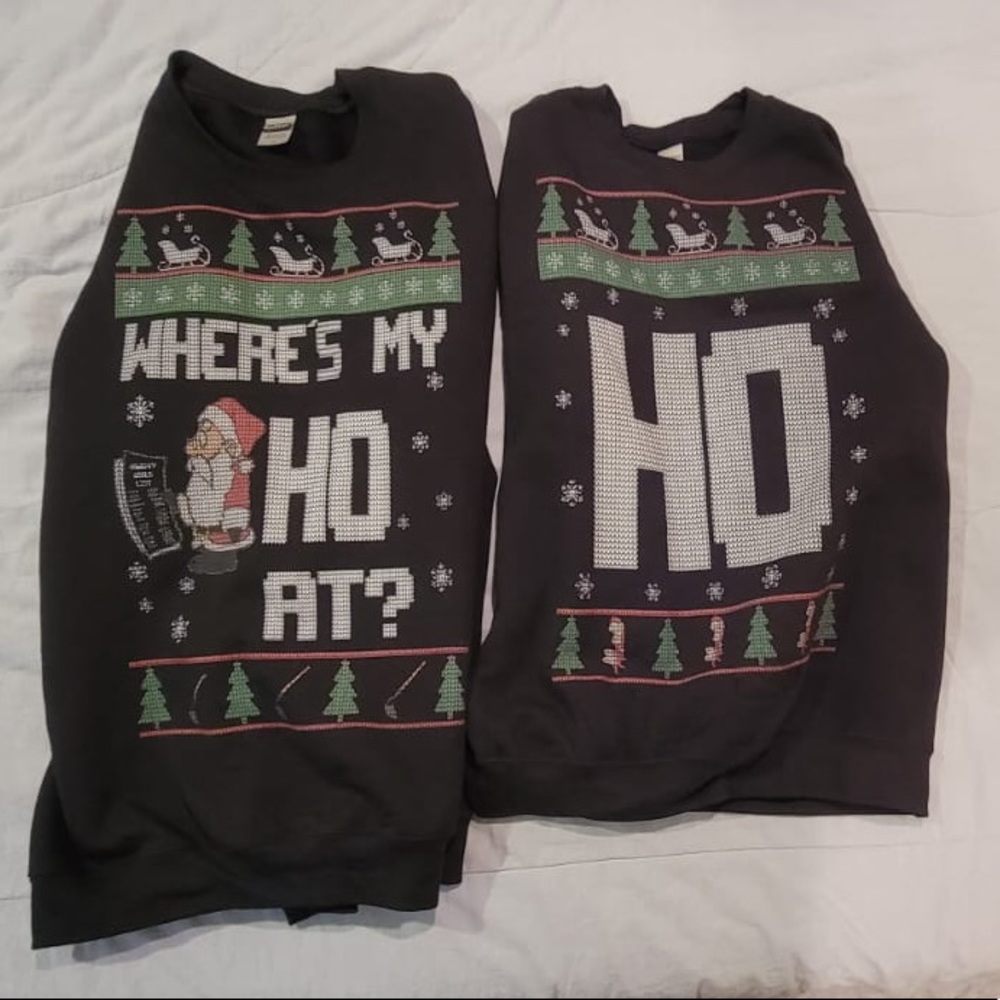 Couples Christmas Sweater Black